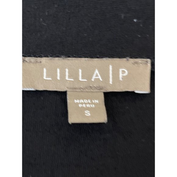 Lilla P Womens Black V-Neck Tee Shirt Size Small Peru Front Seam‎ - Picture 4 of 5
